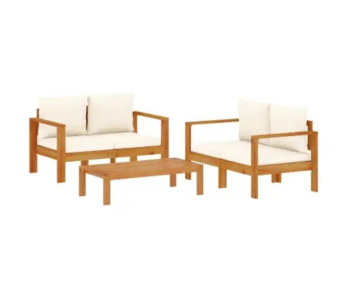 Trīsdaļīgs Dārza Dīvānu Komplekts, Spilveni, Akācijas Masīvkoks Vidaxl