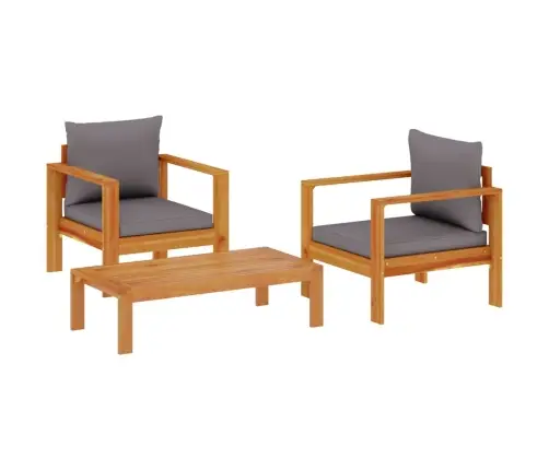 Trīsdaļīgs Dārza Dīvānu Komplekts, Spilveni, Akācijas Masīvkoks Vidaxl