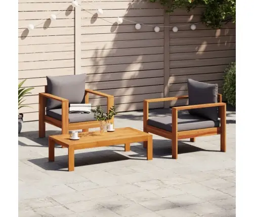 Trīsdaļīgs Dārza Dīvānu Komplekts, Spilveni, Akācijas Masīvkoks Vidaxl