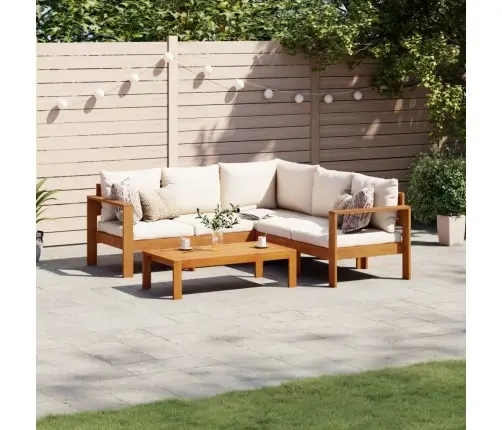 4-Daļīgs Dārza Atpūtas Mēbeļu Komplekts Ar Matračiem, Akācija Vidaxl