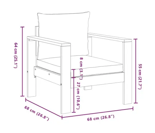 5-Daļīgs Dārza Atpūtas Mēbeļu Komplekts Ar Matračiem, Akācija Vidaxl