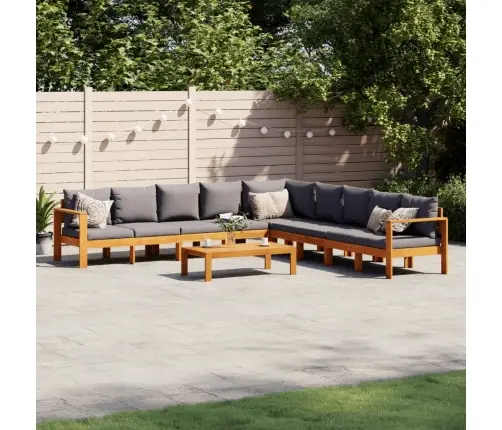 6-Osaline Aiamööbli Komplekt Patjadega, Akaatsiapuit