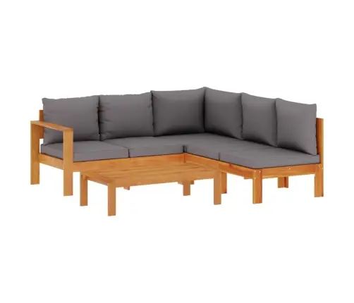 4-Daļīgs Dārza Atpūtas Mēbeļu Komplekts Ar Matračiem, Akācija Vidaxl