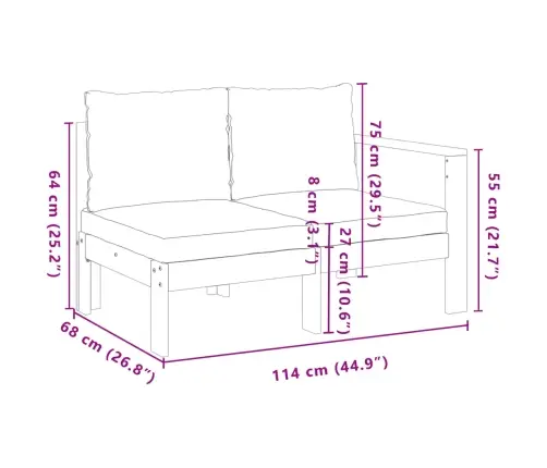4-Daļīgs Dārza Atpūtas Mēbeļu Komplekts Ar Matračiem, Akācija Vidaxl