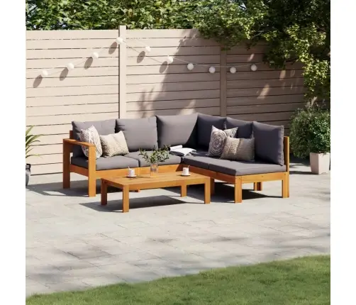 4-Daļīgs Dārza Atpūtas Mēbeļu Komplekts Ar Matračiem, Akācija Vidaxl