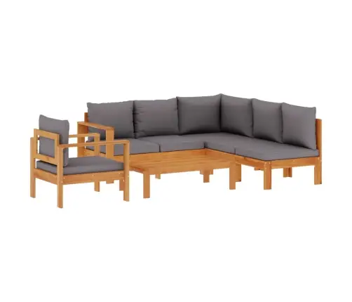 5-Daļīgs Dārza Atpūtas Mēbeļu Komplekts Ar Matračiem, Akācija Vidaxl