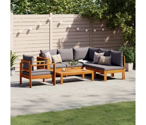 5-Daļīgs Dārza Atpūtas Mēbeļu Komplekts Ar Matračiem, Akācija Vidaxl