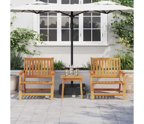 Dārza Krēsli Ar Galdu 3 Gabali No Cieta Akācijas Koka Vidaxl