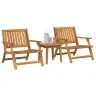Dārza Krēsli Ar Galdu 3 Gabali No Cieta Akācijas Koka Vidaxl