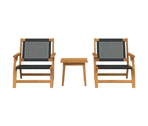 Āra Krēslu Un Galda Komplekts - 3 Gabali Melnā Akācijas Kokā Vidaxl