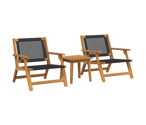 Āra Krēslu Un Galda Komplekts - 3 Gabali Melnā Akācijas Kokā Vidaxl