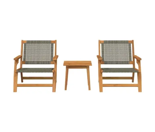 Sodo Kėdės Su Stalu 3 Pcs Pilka 45 X 45 X 40 Cm