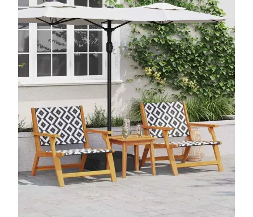 Sodo Kėdės Su Stalu 3 Pcs Juoda 45 X 45 X 40 Cm