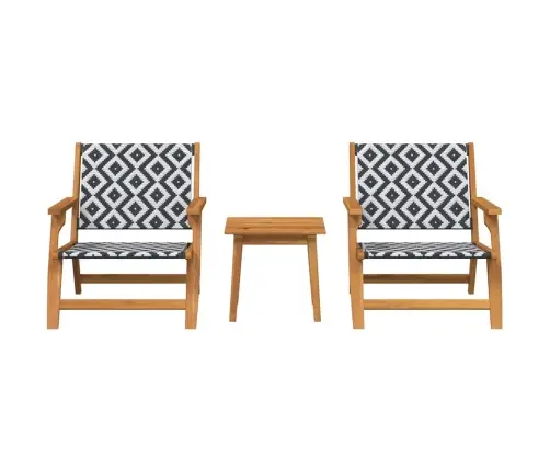 Sodo Kėdės Su Stalu 3 Pcs Juoda 45 X 45 X 40 Cm