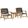 Sodo Kėdės Su Stalu 3 Pcs Juoda 45 X 45 X 40 Cm
