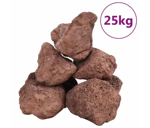 Vulkāniskie Ieži, 25 Kg, Sarkani, 10-30 Cm Vidaxl