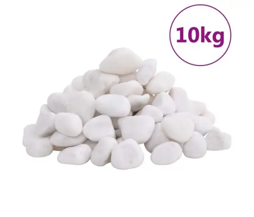 Pulēti Oļi, 10 Kg, Balti, 2-5 Cm Vidaxl