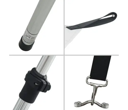 Laivas Nojume, T-Veida, Balta, 174X205X(115-194) Cm Vidaxl