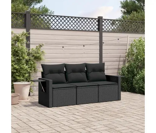 3-Daļīgs Dārza Dīvānu Komplekts Ar Matračiem, Pe Rotangpalma Vidaxl