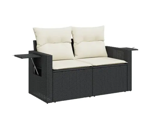 Sodo Komplektas Su Pagalvėlėmis, 3 Dalių, Juodas, Poliratanas