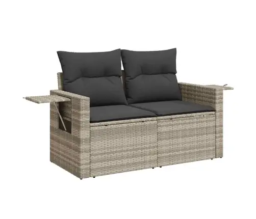 Sofos Komplektas Su Pagalvėlėmis, 3 Dalių, Pilkas, Poliratanas