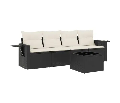 5-Daļīgs Dārza Dīvāna Komplekts Ar Matračiem, Pe Rotangpalma Vidaxl