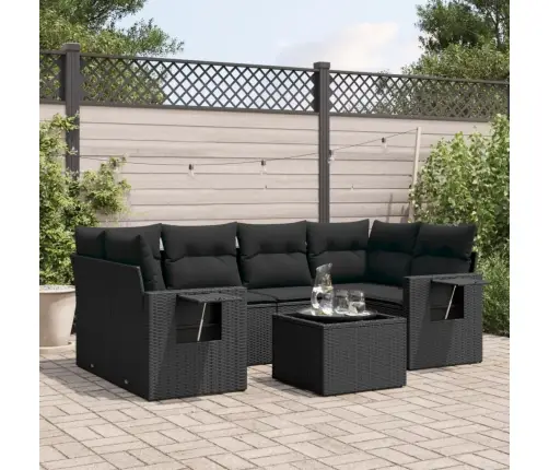 7-Osaline Aiadiivani Komplekt Patjadega, Must, Polürotang