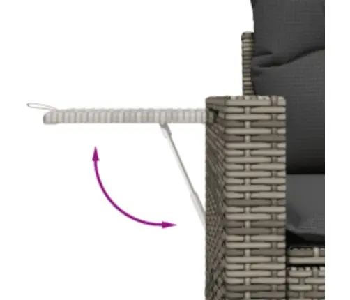 8-Osaline Aiadiivani Komplekt Patjadega, Hall, Polürotang