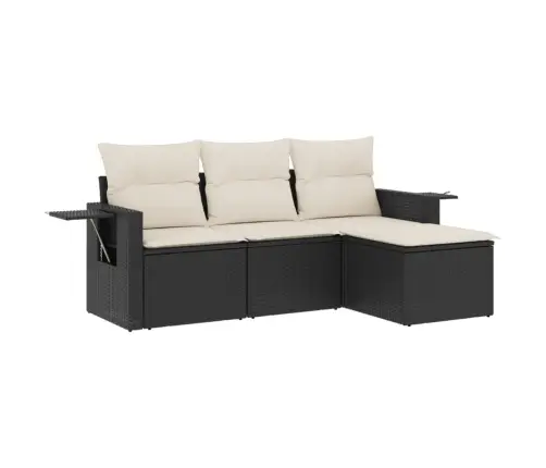 4-Daļīgs Dārza Dīvāna Komplekts Ar Matračiem, Pe Rotangpalma Vidaxl