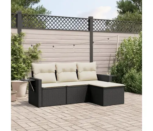 4-Daļīgs Dārza Dīvāna Komplekts Ar Matračiem, Pe Rotangpalma Vidaxl