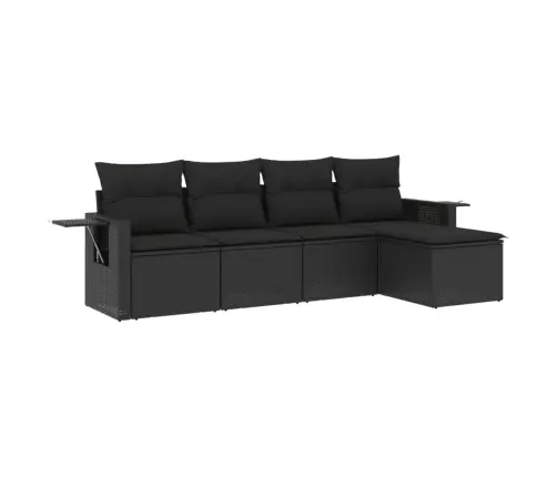 5-Daļīgs Dārza Dīvāna Komplekts Ar Matračiem, Pe Rotangpalma Vidaxl