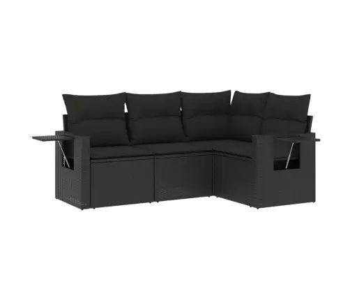 4-Daļīgs Dārza Dīvāna Komplekts Ar Matračiem, Pe Rotangpalma Vidaxl