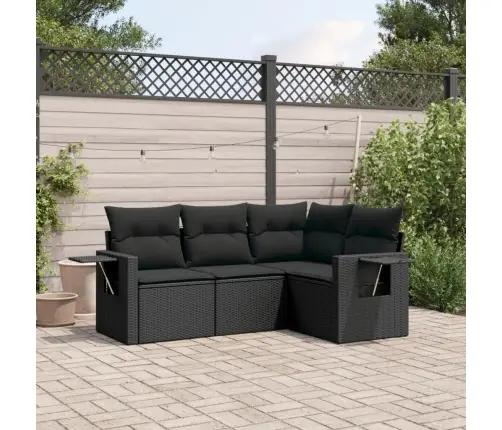 4-Daļīgs Dārza Dīvāna Komplekts Ar Matračiem, Pe Rotangpalma Vidaxl