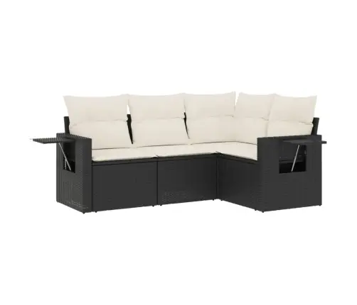 4-Osaline Aiadiivani Komplekt Patjadega, Must, Polürotang