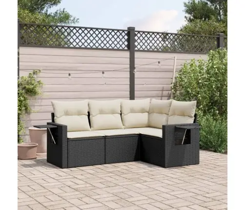 4-Osaline Aiadiivani Komplekt Patjadega, Must, Polürotang