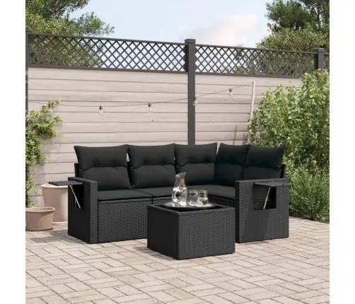 5-Daļīgs Dārza Dīvāna Komplekts Ar Matračiem, Pe Rotangpalma Vidaxl