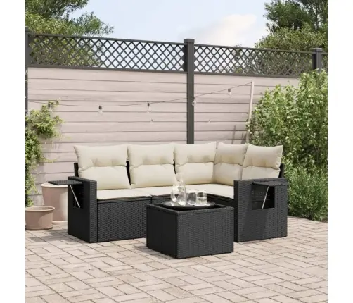 5-Daļīgs Dārza Dīvāna Komplekts Ar Matračiem, Pe Rotangpalma Vidaxl