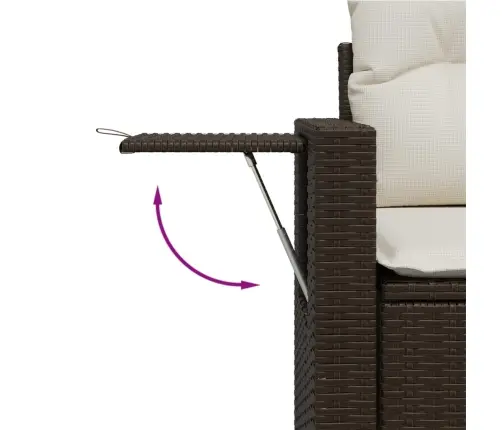 5-Osaline Aiamööblikomplekt Patjadega, Pruun, Polürotang