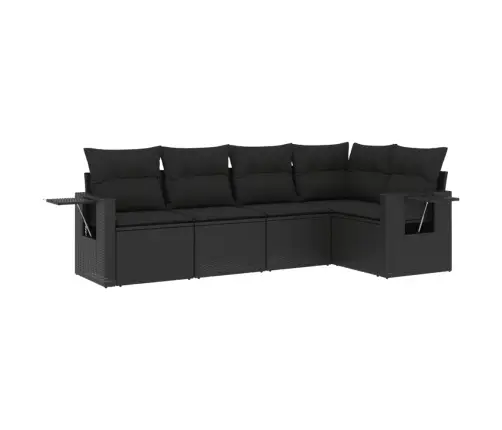 5-Daļīgs Dārza Dīvāna Komplekts Ar Matračiem, Pe Rotangpalma Vidaxl