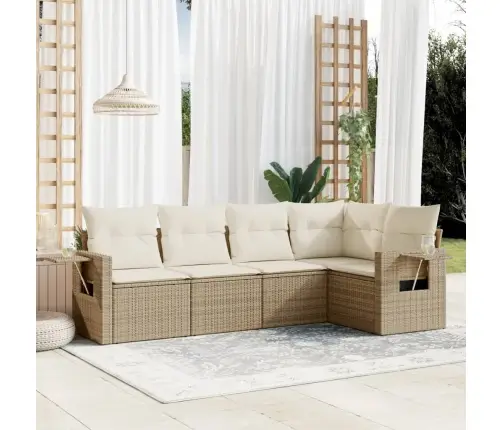 5-Osaline Aiadiivani Komplekt Patjadega, Beež, Polürotang