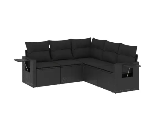 5-Daļīgs Dārza Dīvāna Komplekts Ar Matračiem, Pe Rotangpalma Vidaxl