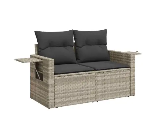 6-Osaline Aiamööblikomplekt Patjadega, Helehall, Polürotang