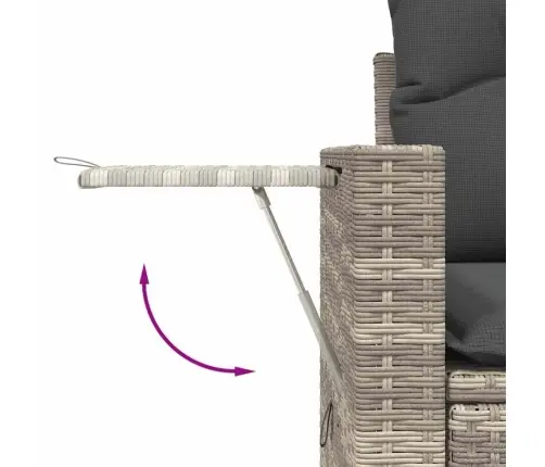 5-Daļīgs Dārza Dīvānu Komplekts,Matrači, Gaiši Pelēka Pe Pinums Vidaxl