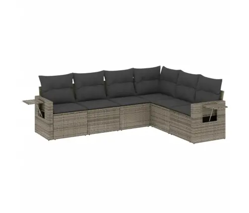 6-Daļīgs Dārza Dīvāna Komplekts Ar Matračiem, Pelēks Pe Pinums Vidaxl