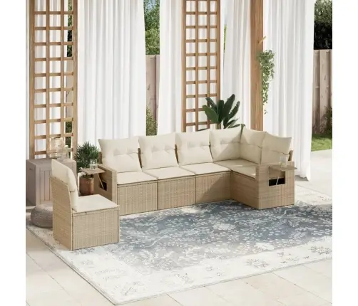 6-Osaline Aiadiivani Komplekt Patjadega, Beež, Polürotang