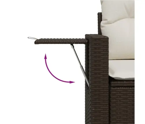 7-Daļīgs Dārza Dīvānu Komplekts, Matrači, Brūna Pe Rotangpalma Vidaxl