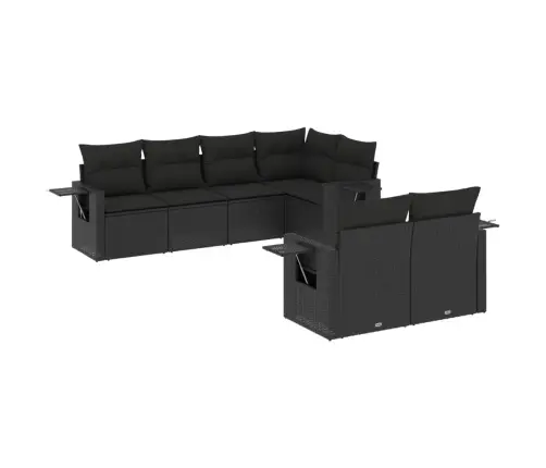 7-Osaline Aiadiivani Komplekt Patjadega, Must, Polürotang