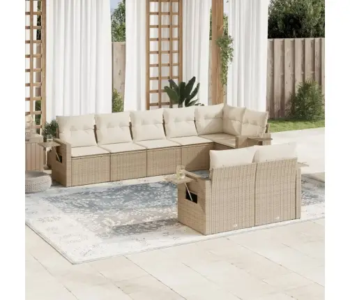 8-Osaline Aiadiivani Komplekt Patjadega, Beež, Polürotang