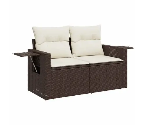 Sodo Komplektas Su Pagalvėlėmis, 8 Dalių, Rudas, Poliratanas