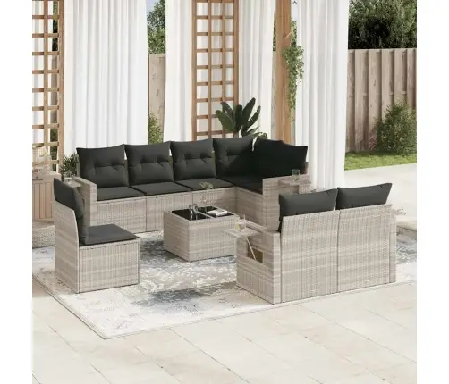 9-Osaline Aiadiivani Komplekt Patjadega, Helehall, Polürotang